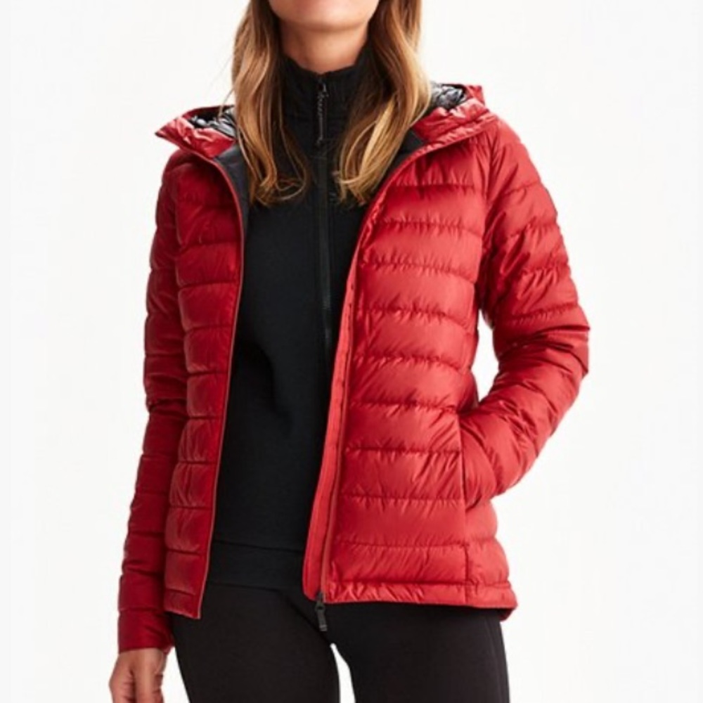 Lolë Emeline down puffer jacket coat Budapest red